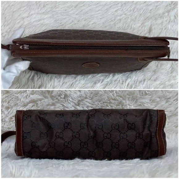 Authentic Gucci Second Bag GG Canvas Leather Brown - Picture 6 of 13